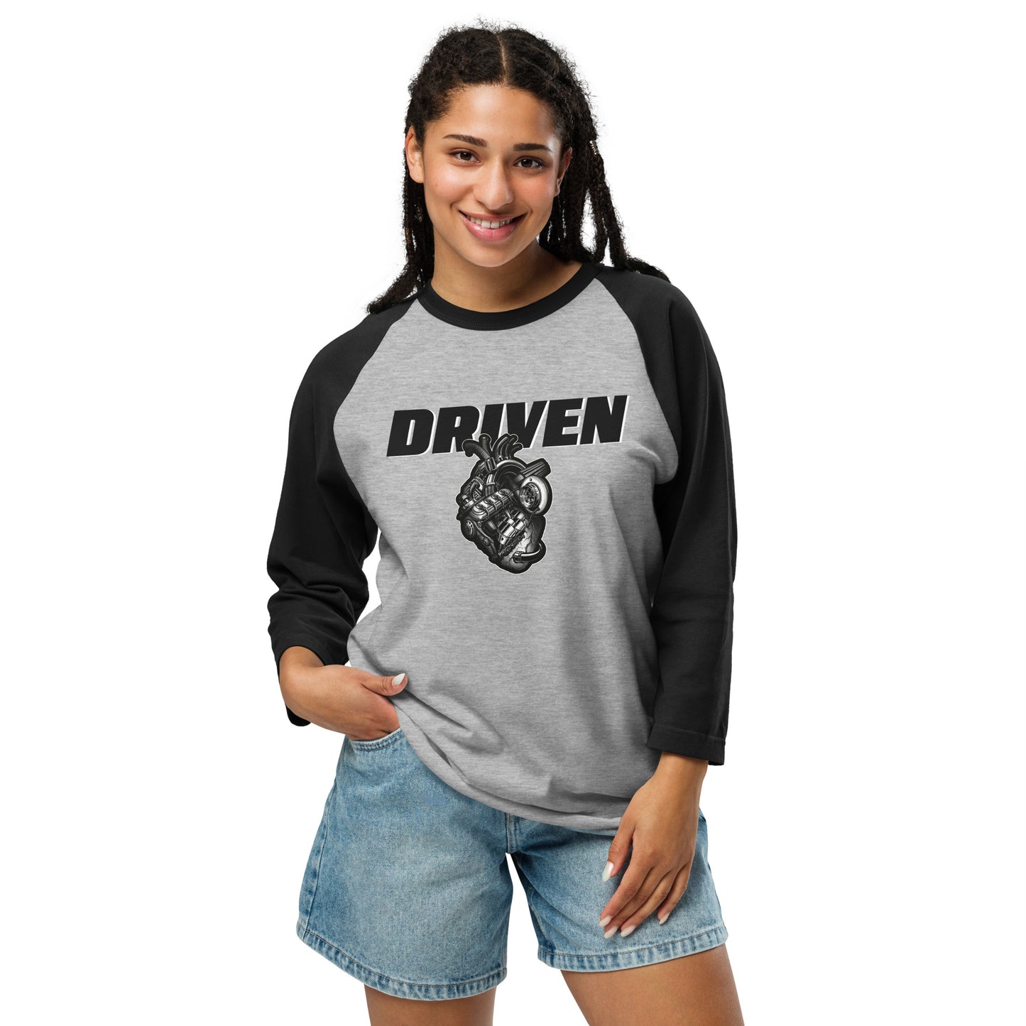 Driven Heart 3/4 sleeve raglan shirt